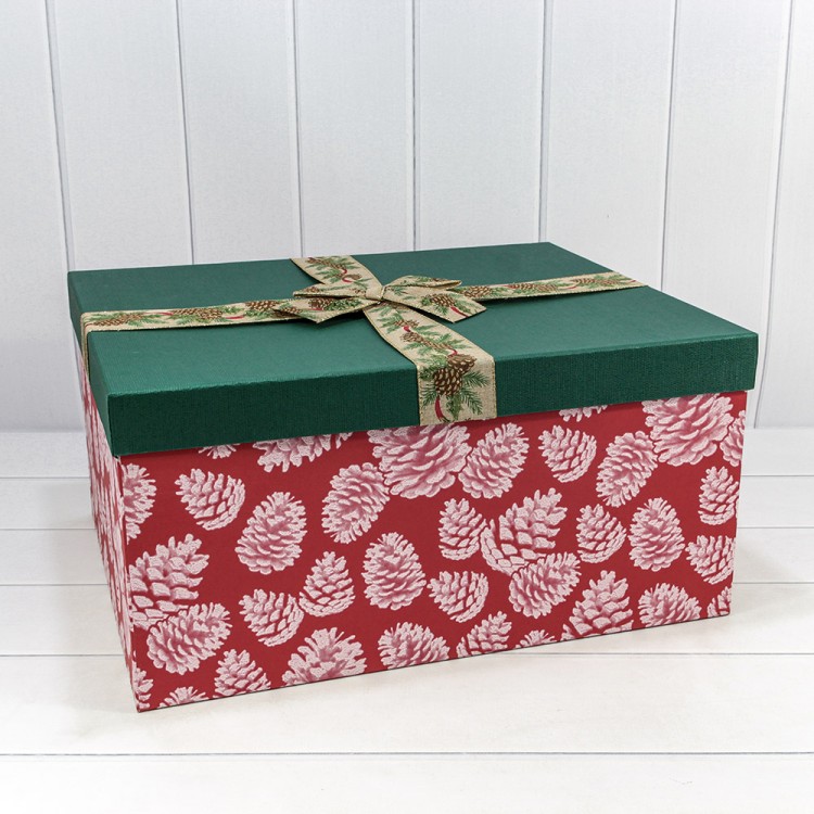 721637/1 Коробки Прямоугольные Набор 1/8 55*45*27,5 с бантом "Шишки"-2 1/1