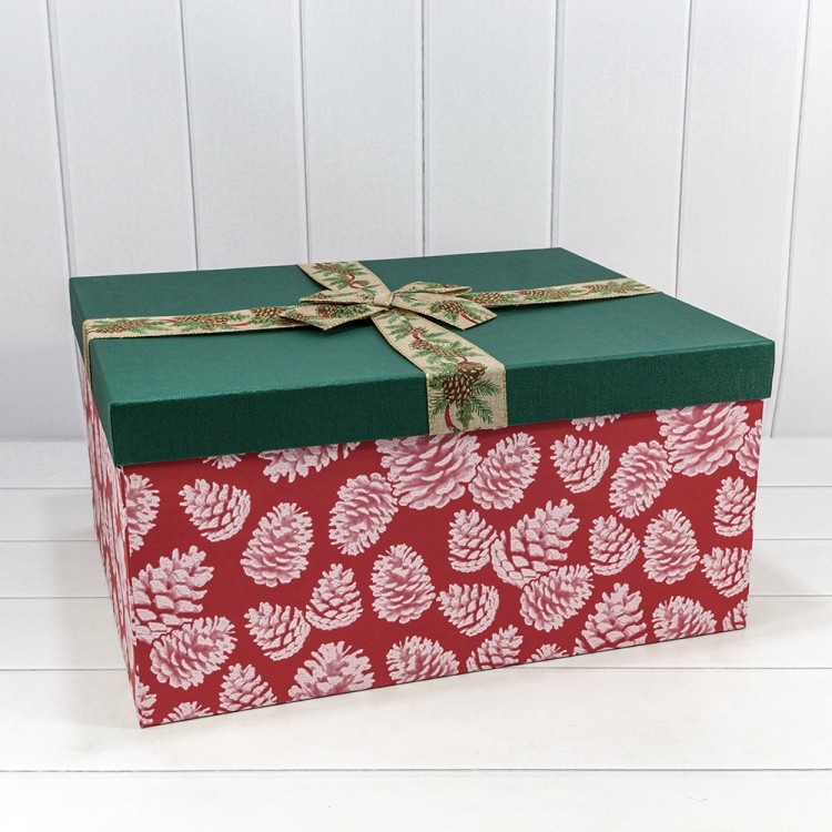 721637/2 Коробки Прямоугольные Набор 1/8 53*43*26 с бантом "Шишки"-2 1/1