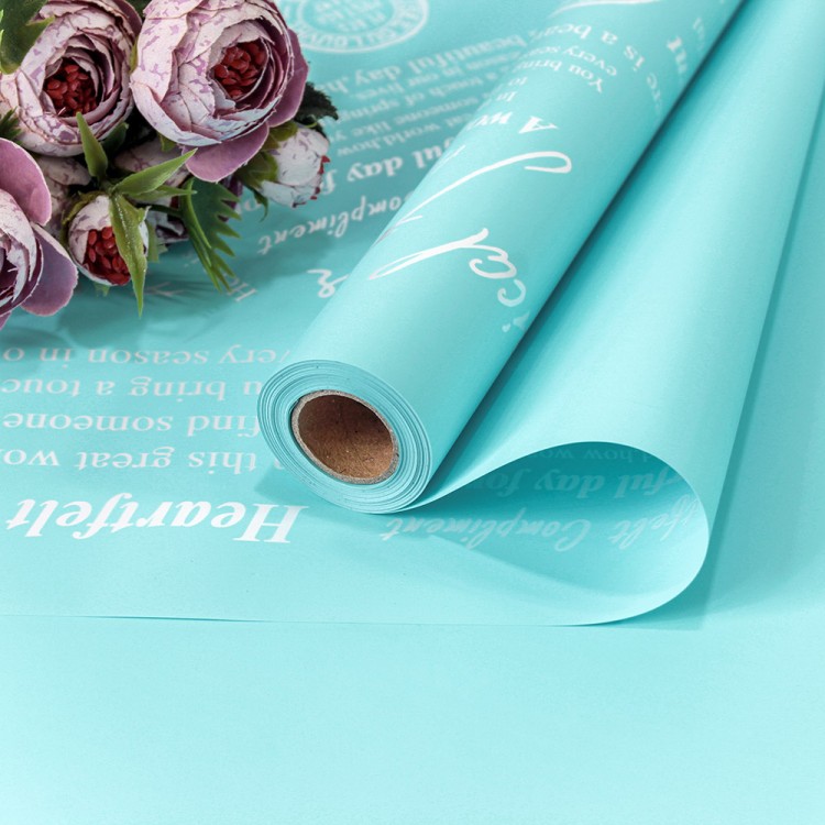 1662/636	Плёнка 0,58*10м матовая с печатью "Good Luck" 65мкм Голубой 1/30