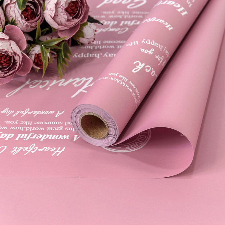 1662/686	Плёнка 0,58*10м матовая с печатью "Good Luck" 65мкм Тусклый пурпурный 1/30