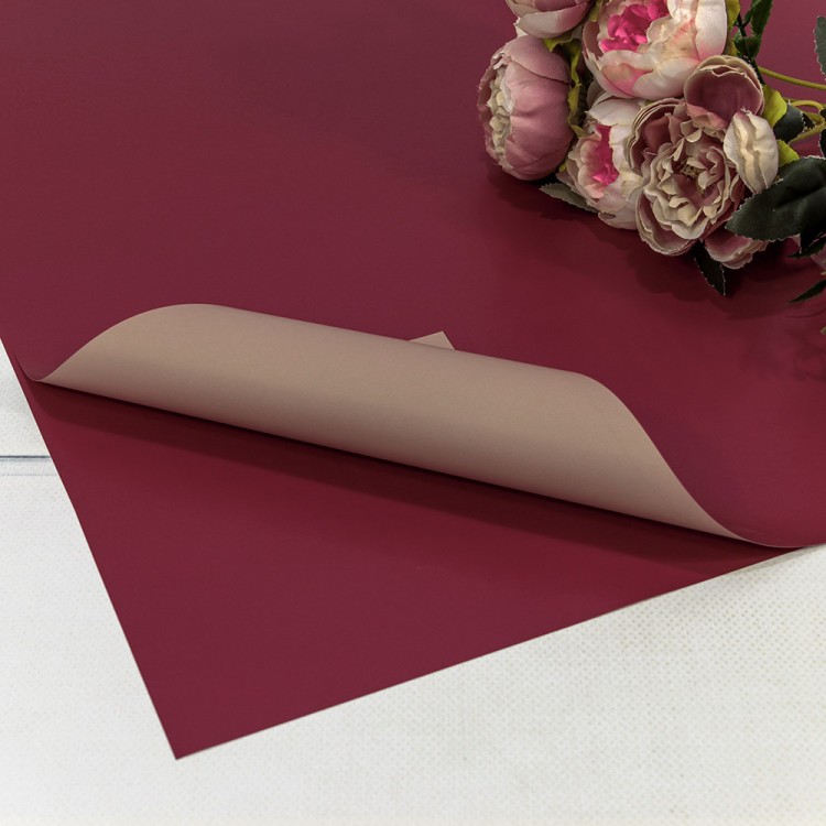 1631/194	Плёнка в листах 55*55 (20 шт.) матовая двухсторонняя 65мкм Бордовый/Светло-коричневый 1/60