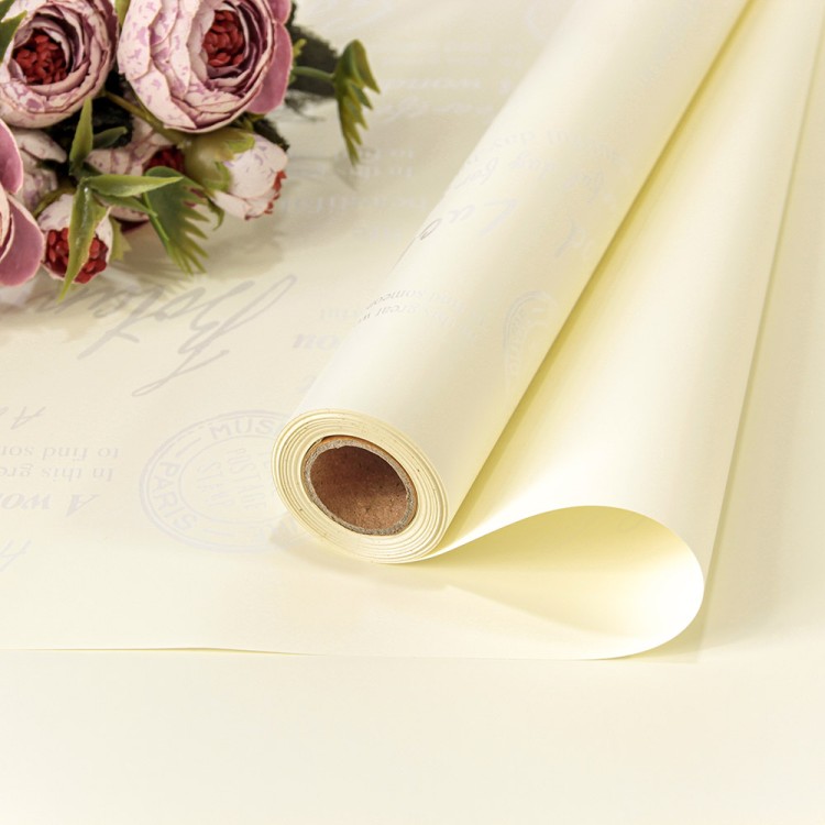 1662/M1	Плёнка 0,58*10м матовая с печатью "Good Luck" 65мкм Жемчужно-белый 1/30