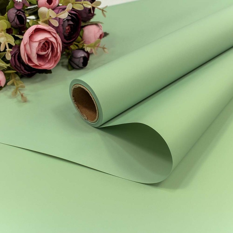 1638/2255 Плёнка 0,58*10м матовая "Корейская" 65мкм Бледно-зелёный 1/30 1638/2255 Плёнка 0,58*10м матовая "Корейская" 65мкм Бледно-зелёный 1/30