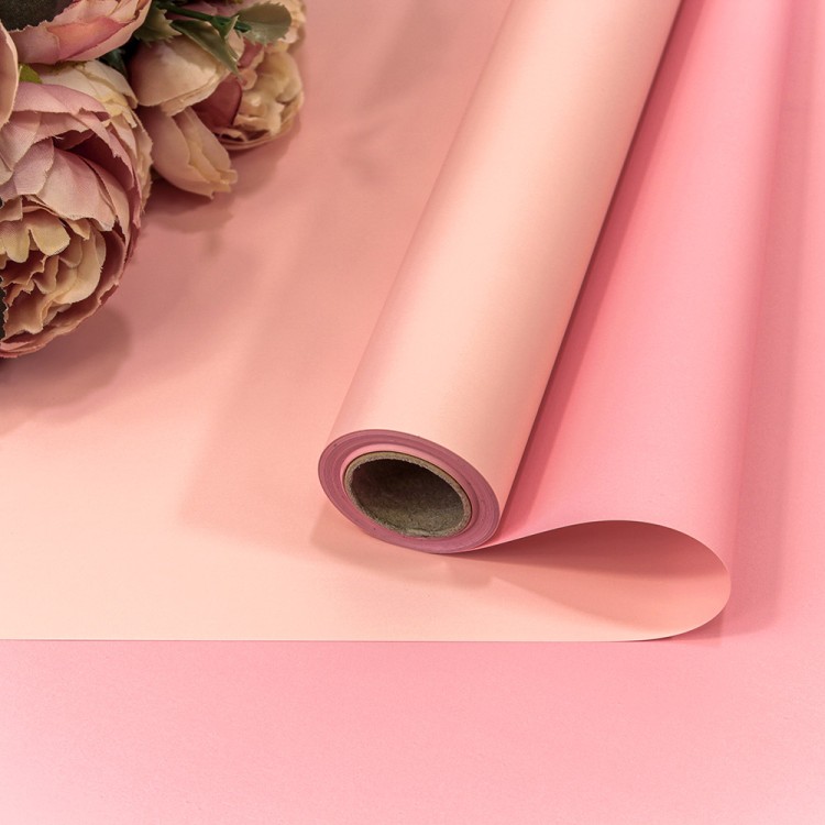 1604/2337 Плёнка 0,58*10м матовая двухсторонняя 65мкм Розовый/Бледно-коричневый 1/30