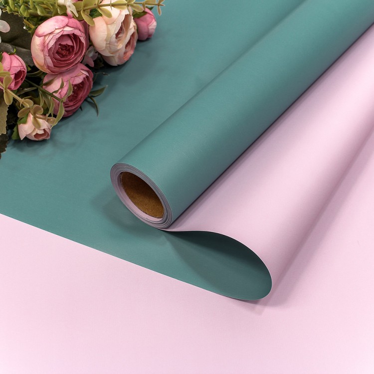 1604/2179 Плёнка 0,58*10м матовая двухсторонняя 65мкм Серо-синий/Сиреневый 1/30