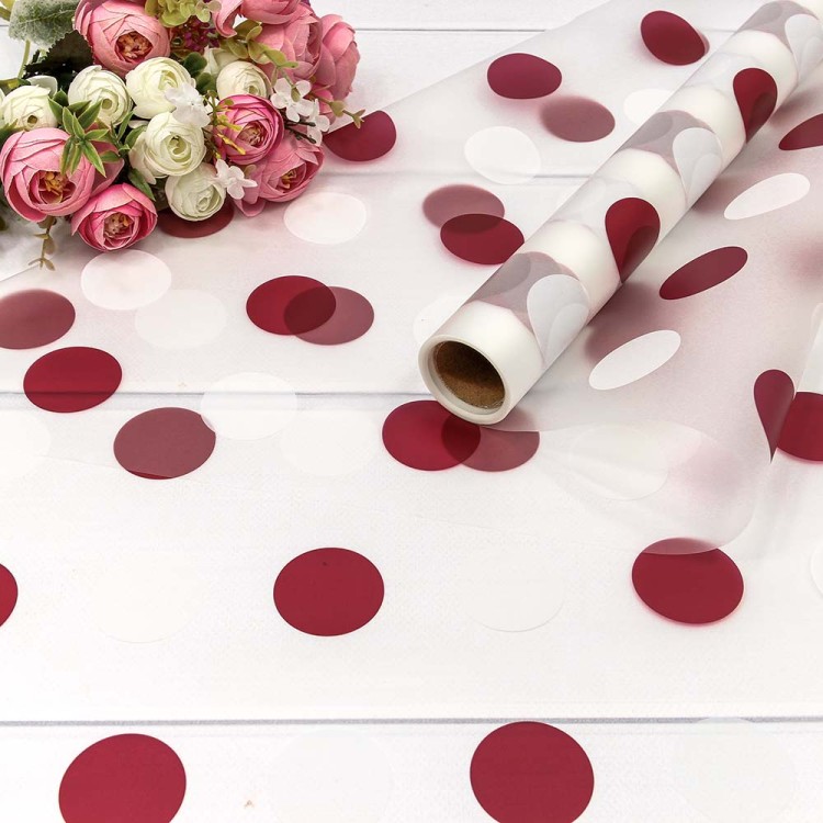 001371/5 Плёнка 0,58*10м прозрачная "Горох" Бордовый 1/30