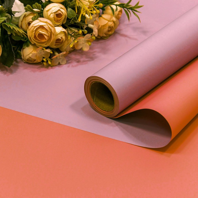 1604/680 Плёнка 0,58*10м матовая двухсторонняя 65мкм Сиреневый/Оранжевый 1/30