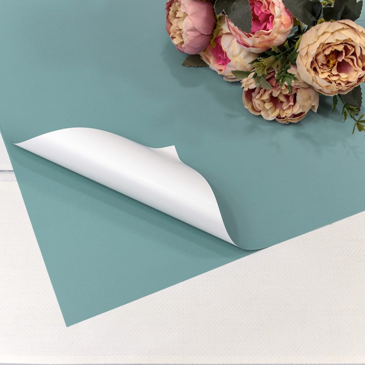 1631/5503 Плёнка в листах 55*55 (20 шт.) матовая двухсторонняя 65мкм Серо-голубой/Белый 1/60