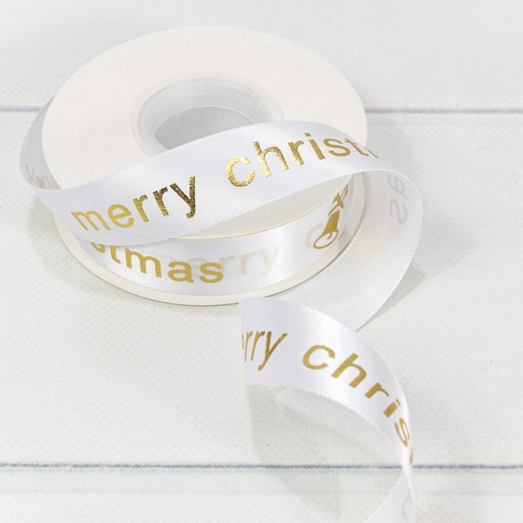 540-25/1 Лента Атласная Полиэстер "Merry Christmas" 2,5см*25ярд Белый 1/5 1/100 540-25/1 Лента Атласная Полиэстер "Merry Christmas" 2,5см*25ярд Белый 1/5 1/100