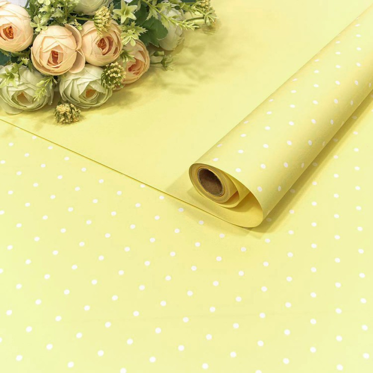 1691/600	Плёнка 0,58*10м матовая "Мелкий горошек" 65мкм Бледно-жёлтый 1/30