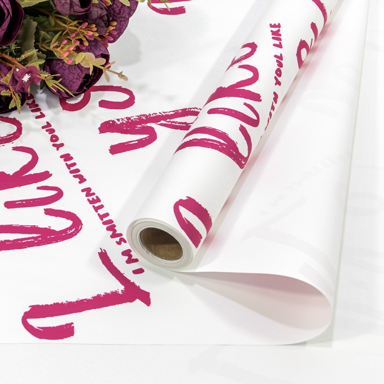 1660/2 Плёнка 0,58*10м матовая "I like you" 55мкм Белый 1/30				