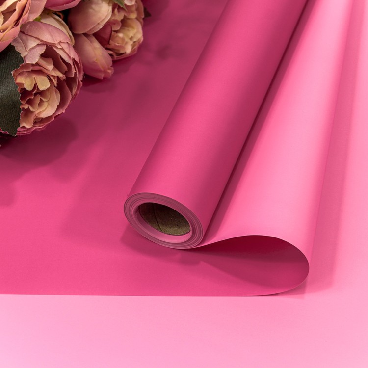 1604/213	Плёнка 0,58*10м матовая двухсторонняя 65мкм Тёмно-розовый/Розовый 1/30